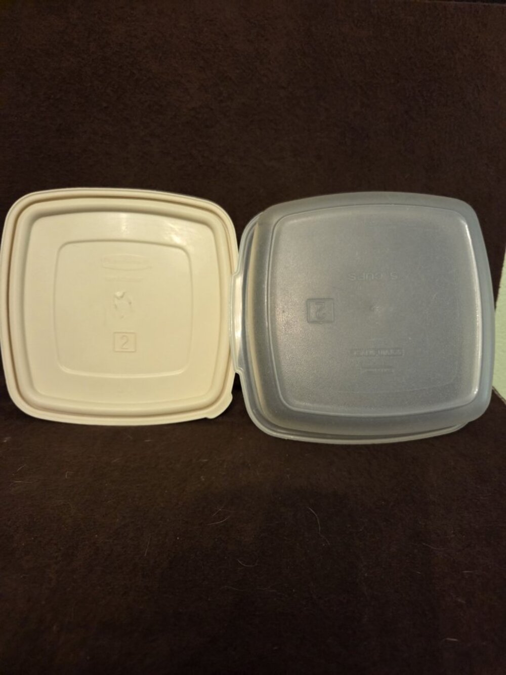 4 Vintage Rubbermaid Servin Saver Storage Containers Almond Lid #1, 2, 10 Square - Picture 4 of 12